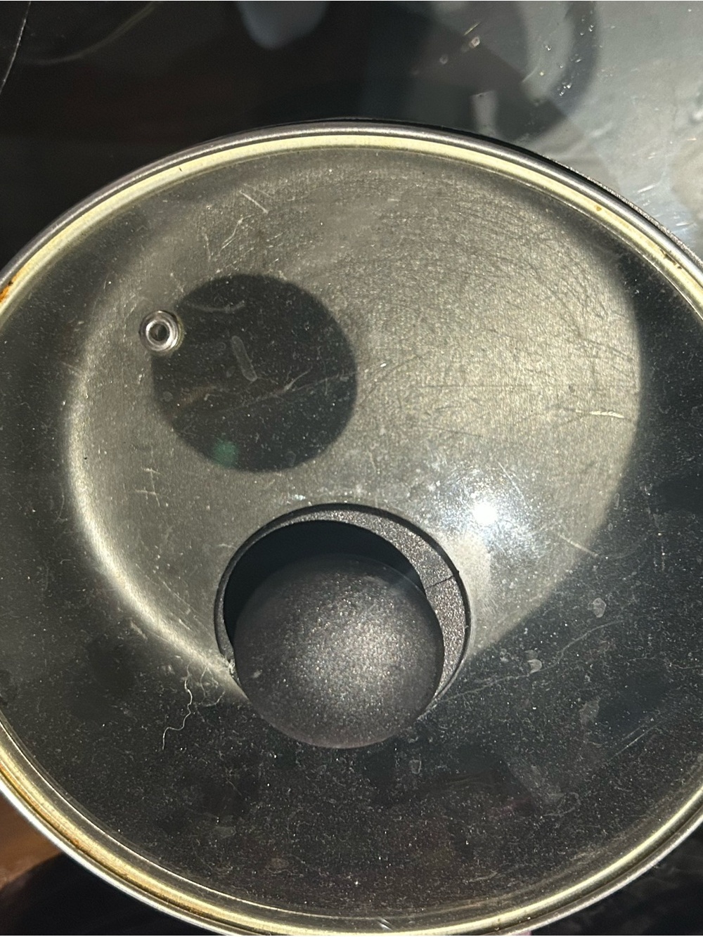 Black Glass Lid with Knob - Home Accents